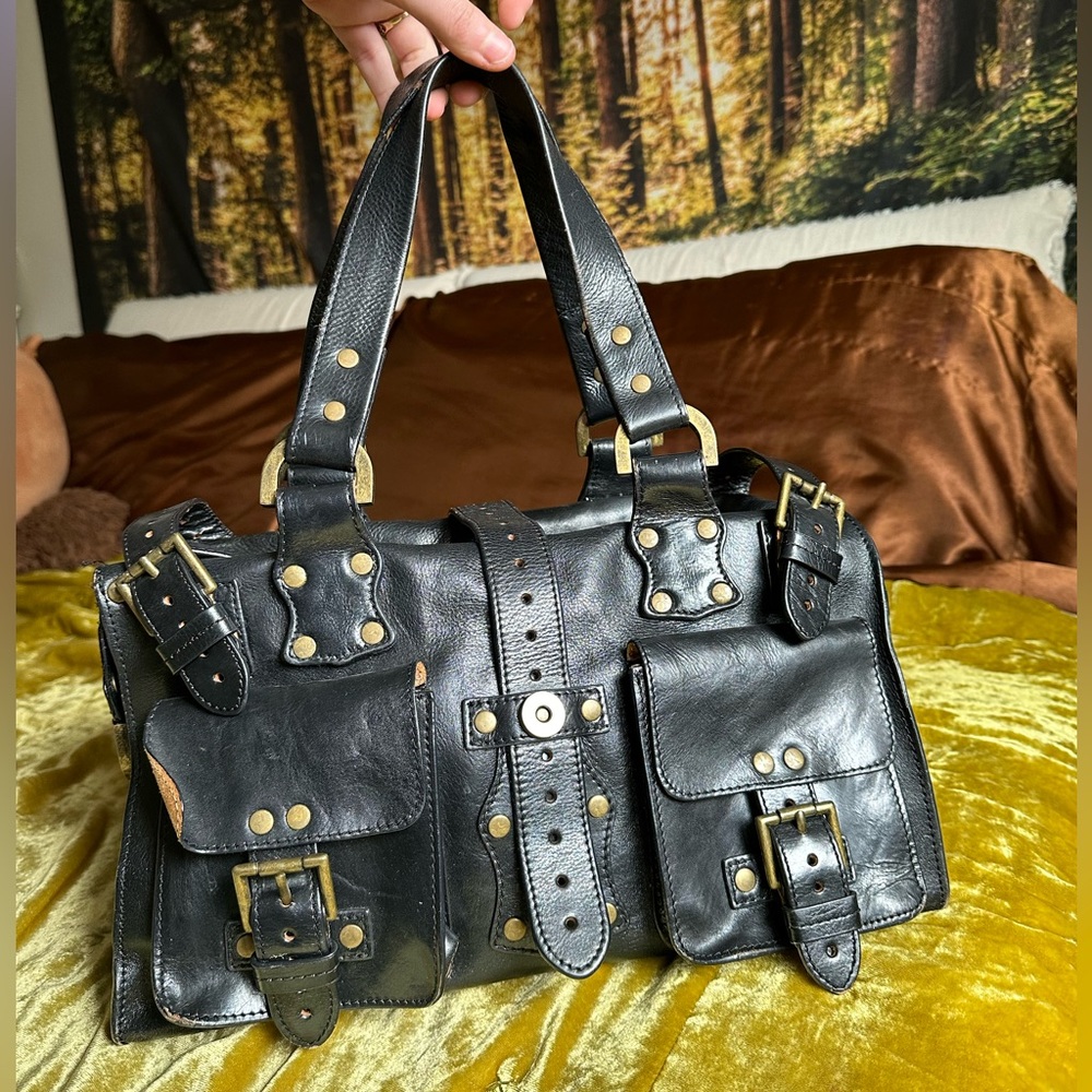 Mulberry Roxanne Vintage Black Leather HandBag Purse